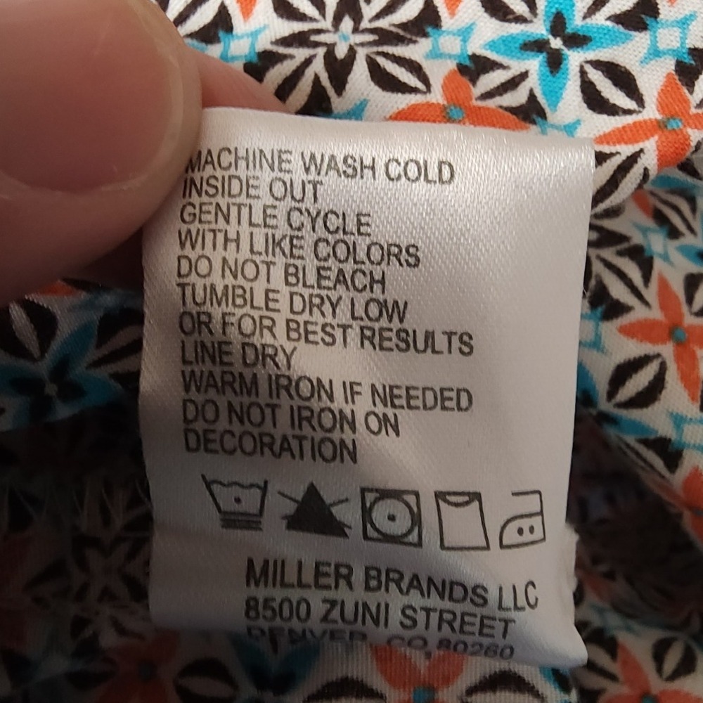 Cinch Womens XL Western Shirt Orange Blue Geometric‎ Print Long Sleeve - Picture 8 of 9